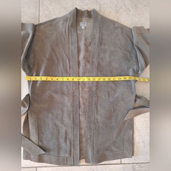 Citizens of Humanity leather suede open front cardigan 3/4 sleeve size M - Picture 7 of 7